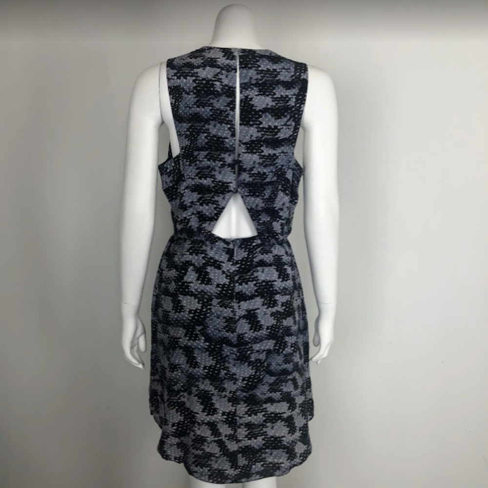 Rebecca Taylor Silk A-Line Geometric Abstract Gray - Picture 3 of 4
